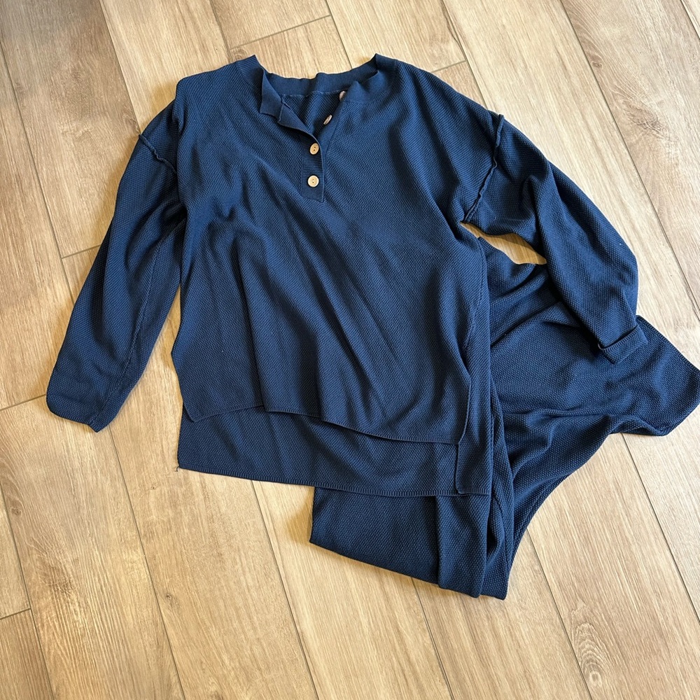 Navy Blue sweater Lounge Set